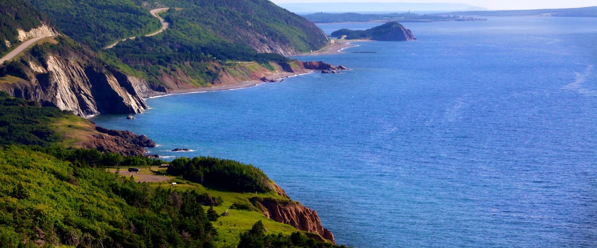Cape Breton Island which includes rugged coastline