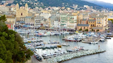 Bastia toont een jachthaven en een kuststadje