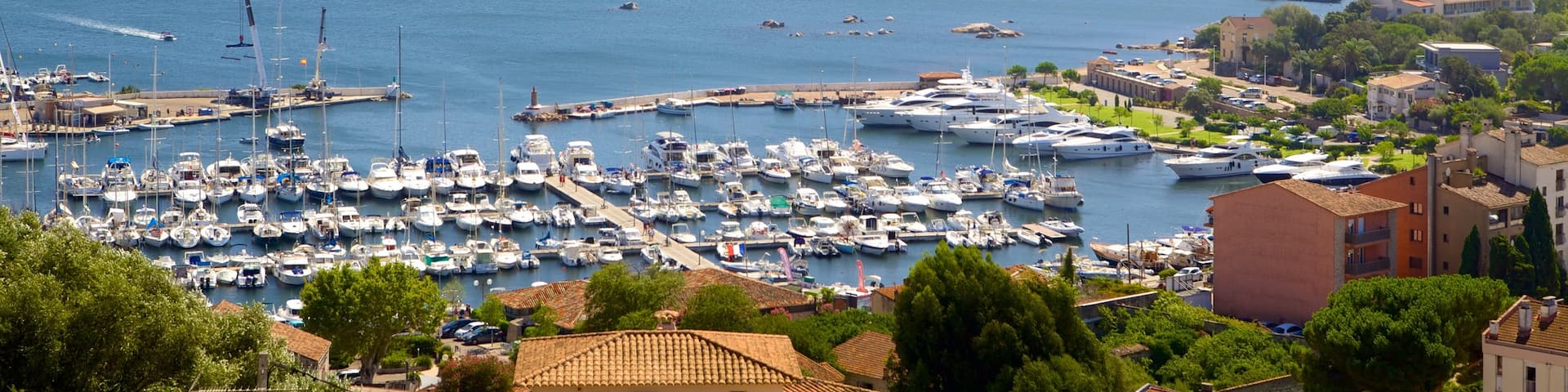 Porto-Vecchio showing a coastal town and a marina