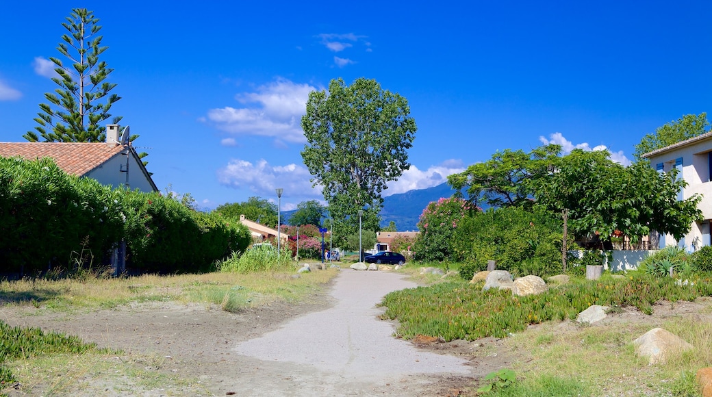 La Marana Beach showing street scenes and a small town or village