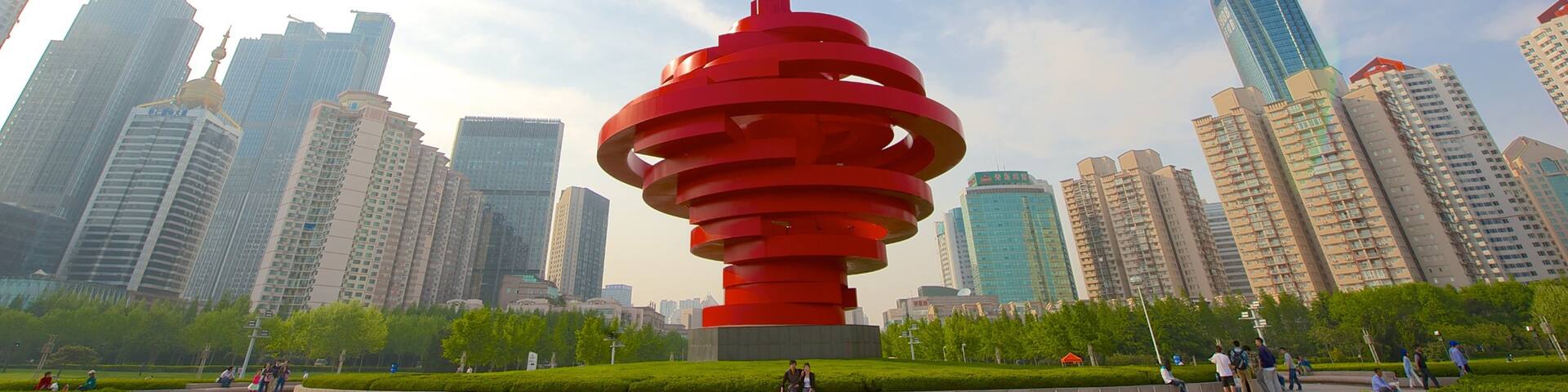 May Fourth Square which includes a city and outdoor art