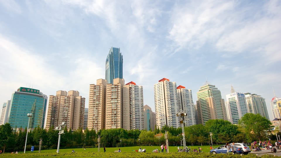 May Fourth Square which includes skyline and a city