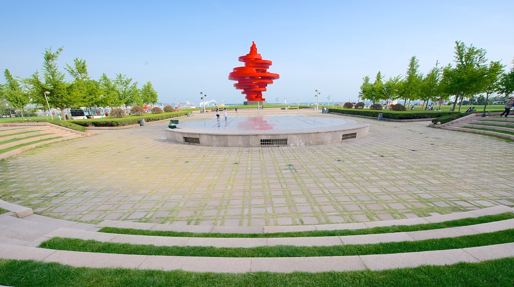 May Fourth Square showing outdoor art, a square or plaza and art