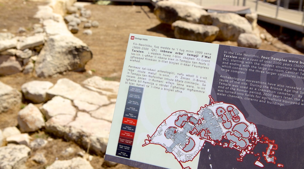 Tarxien Temples showing signage