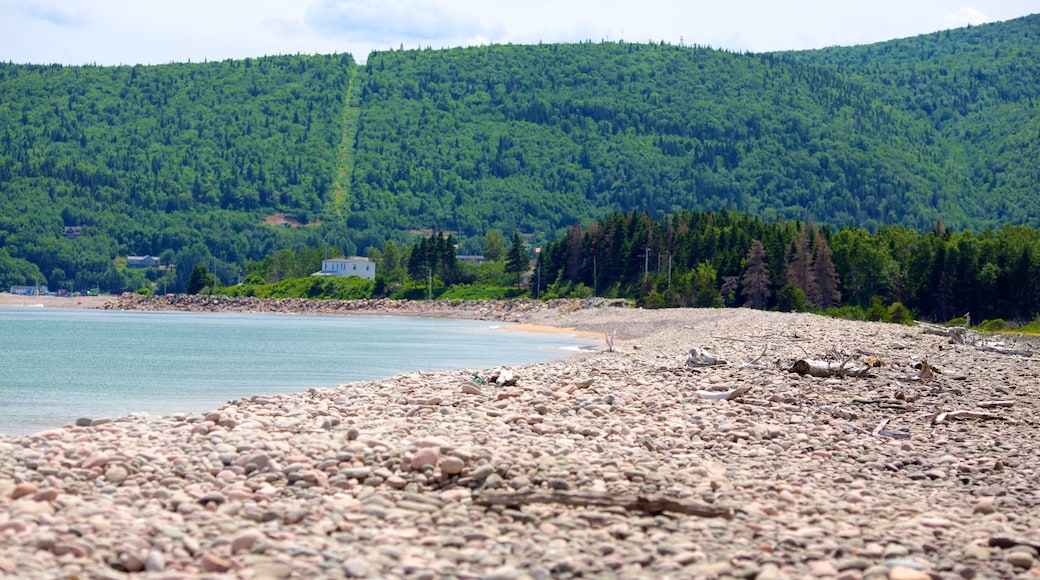 Ingonish Beach johon kuuluu kivinen ranta