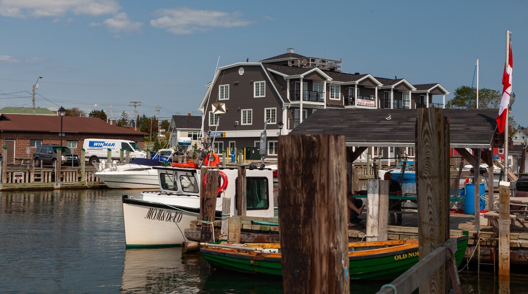 Fisherman\'s Cove which includes a marina