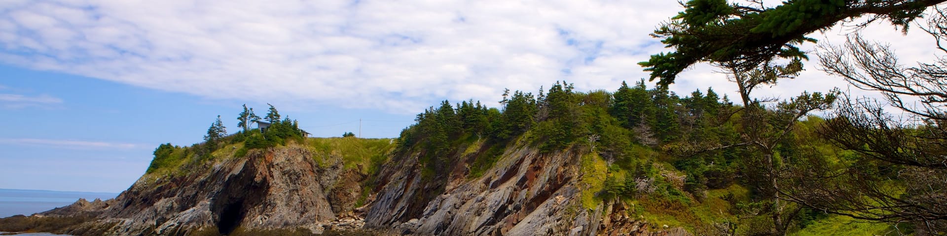Smuggler\'s Cove showing rugged coastline, a pebble beach and general coastal views