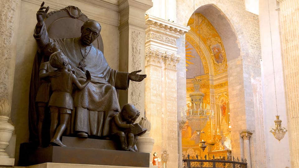 Catedral de Catania ofreciendo una estatua o escultura, vistas de interior y aspectos religiosos