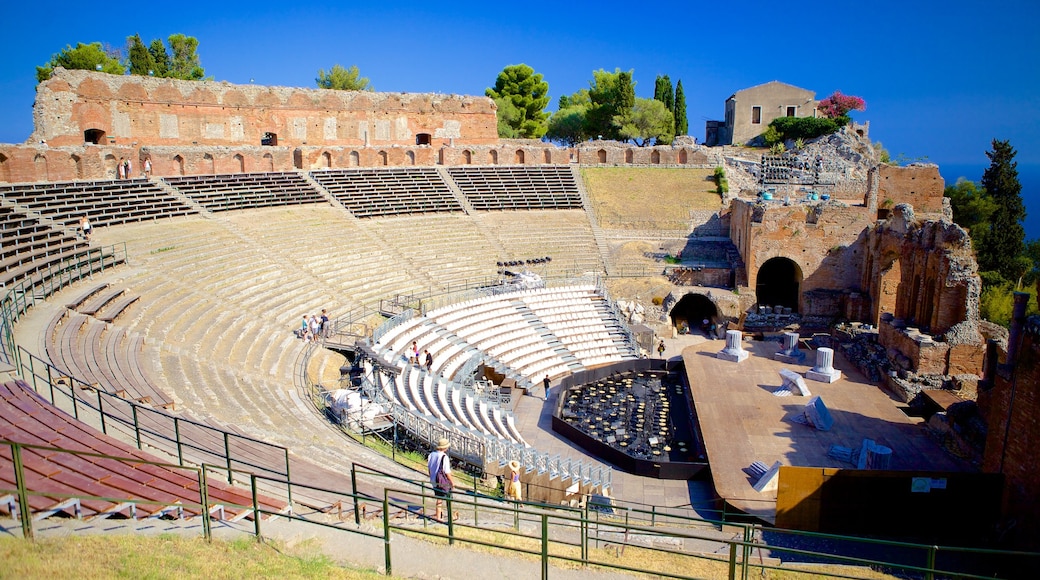 Greek Theatre featuring theatre scenes and building ruins