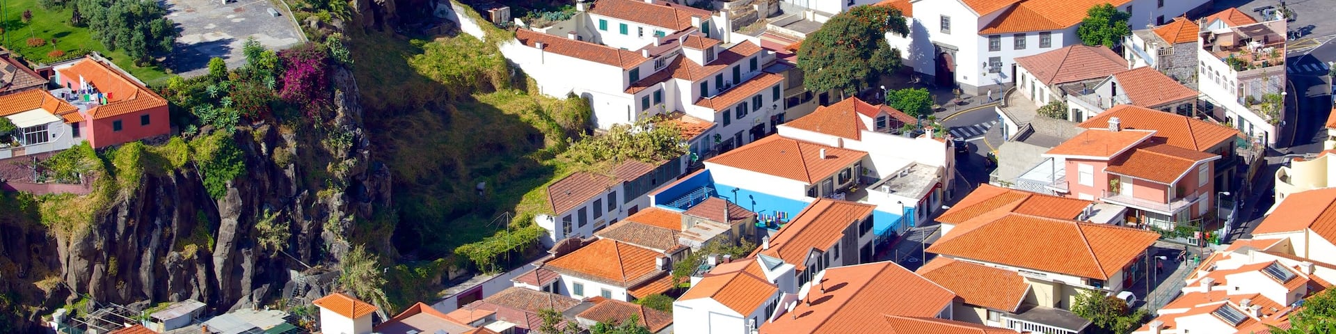 Câmara de Lobos mettant en vedette ville côtière et vues littorales