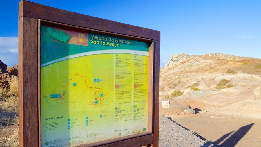 Sao Lourenco Point showing signage