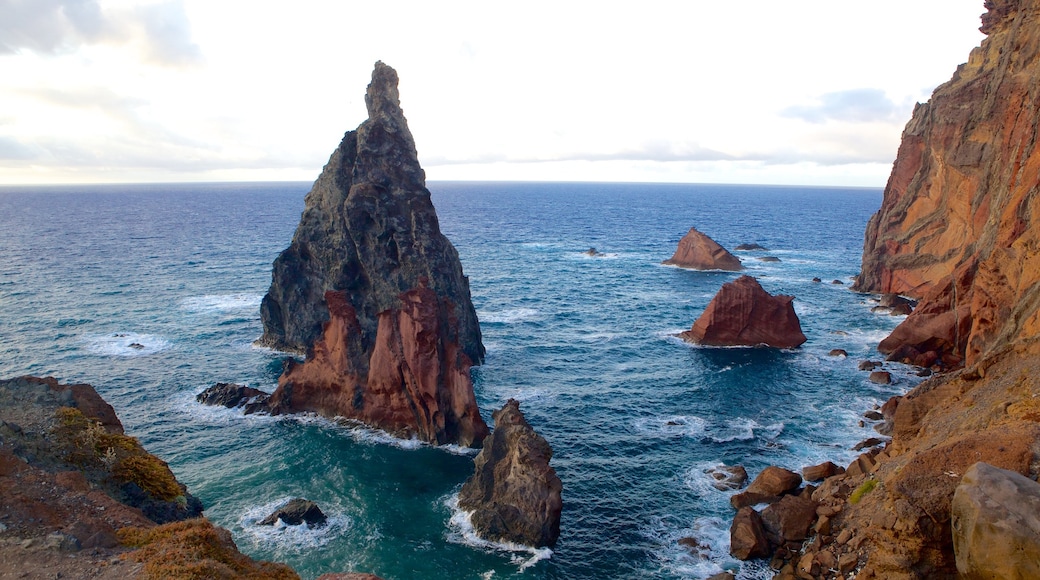 Sao Lourenco Point showing rocky coastline