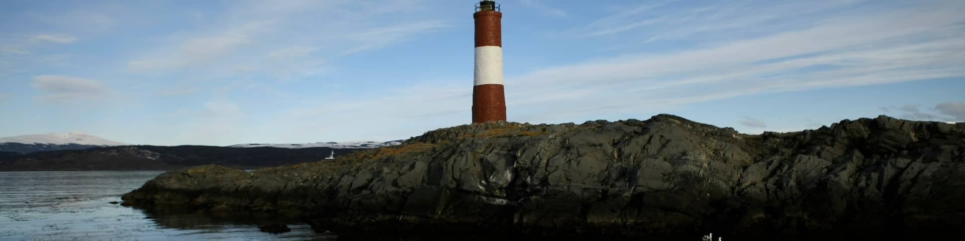 Tierra del Fuego featuring a lighthouse and general coastal views