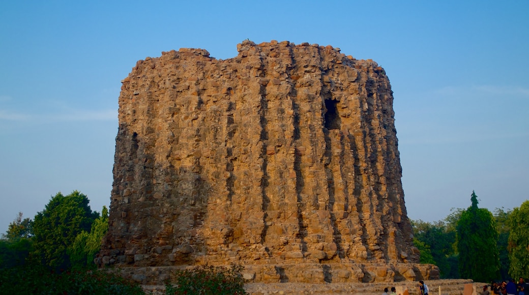 Qutub Minar showing building ruins