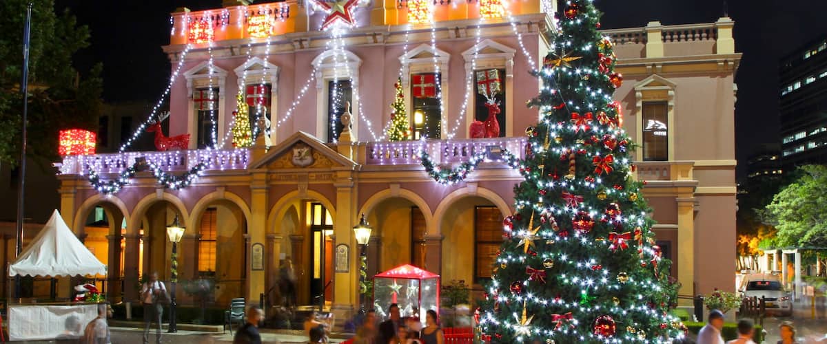 Parramatta featuring night scenes, nightlife and a city