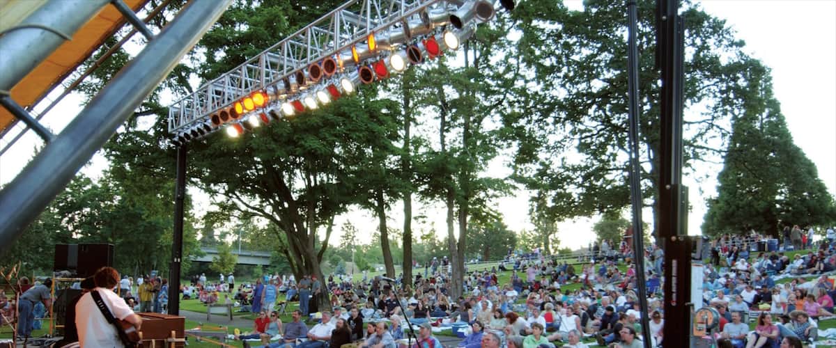 Roseburg featuring music, performance art and a park