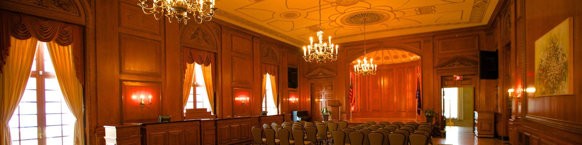 Bushnell Center for the Performing Arts which includes heritage architecture and interior views