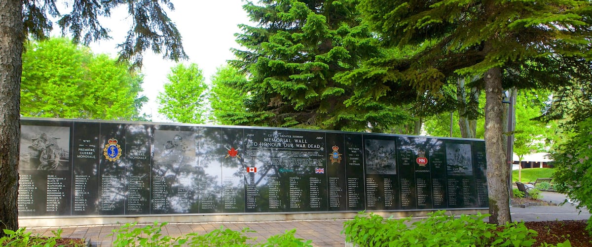 Sudbury featuring a memorial and a garden