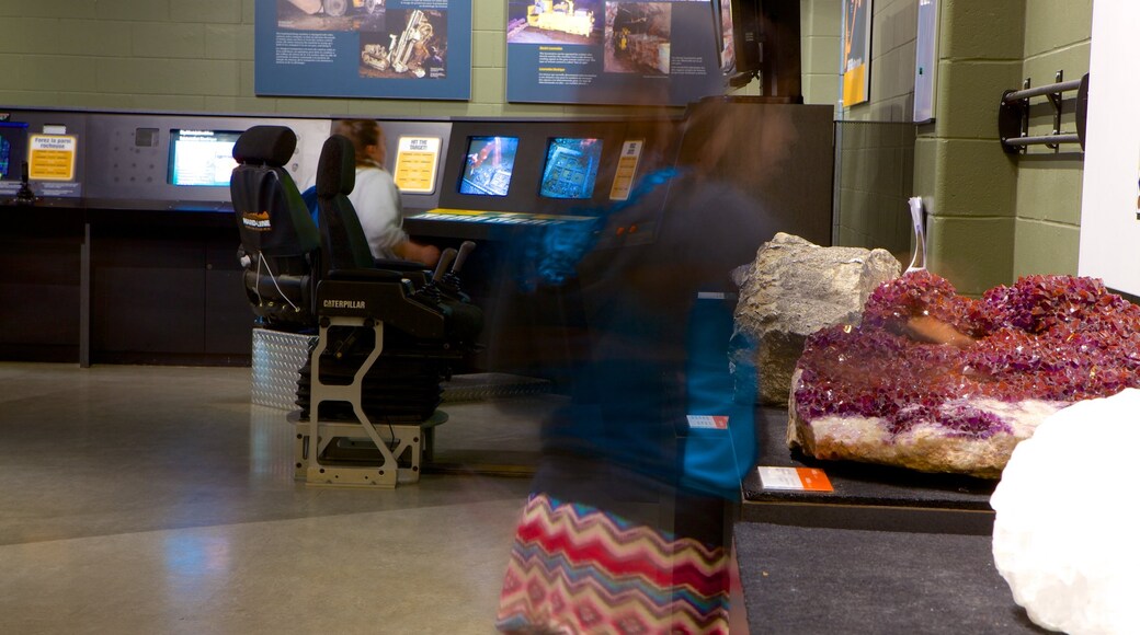 Dynamic Earth showing interior views as well as a small group of people