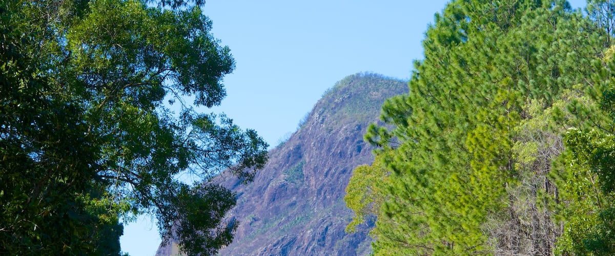 Glasshouse Mountains National Park showing tranquil scenes