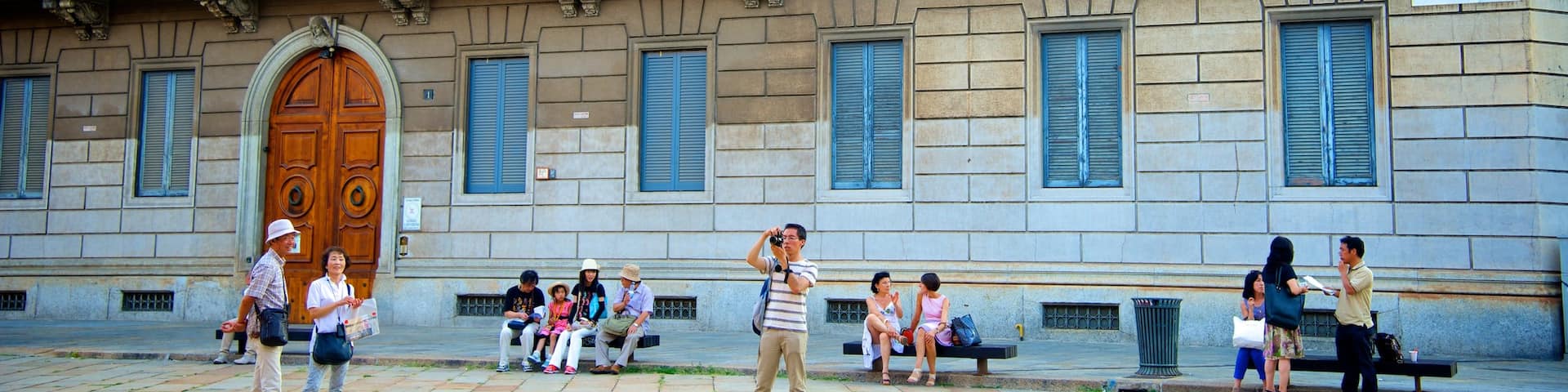 Santa Maria Delle Grazie featuring street scenes and a square or plaza as well as a large group of people