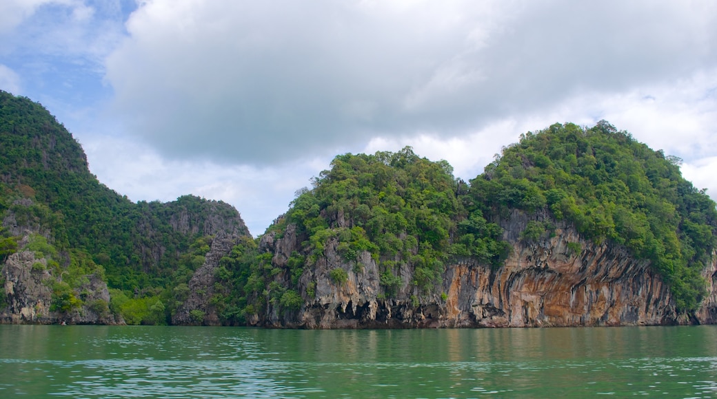 Phang Nga showing rocky coastline, general coastal views and mountains