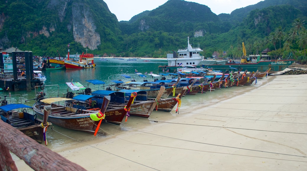 Ko Phi Phi which includes boating, a bay or harbour and general coastal views