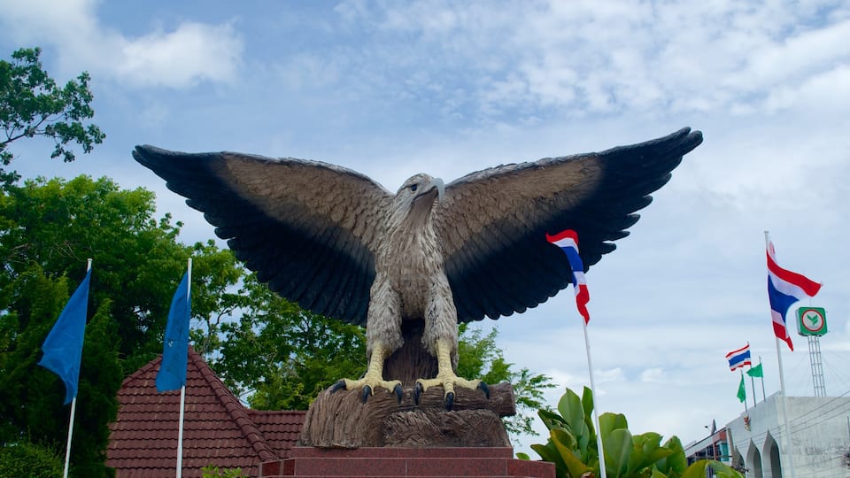 Krabi Town featuring a statue or sculpture and an administrative buidling