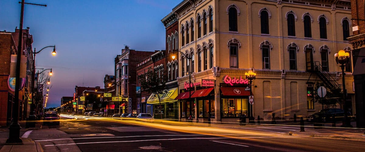 La Crosse showing a city and night scenes