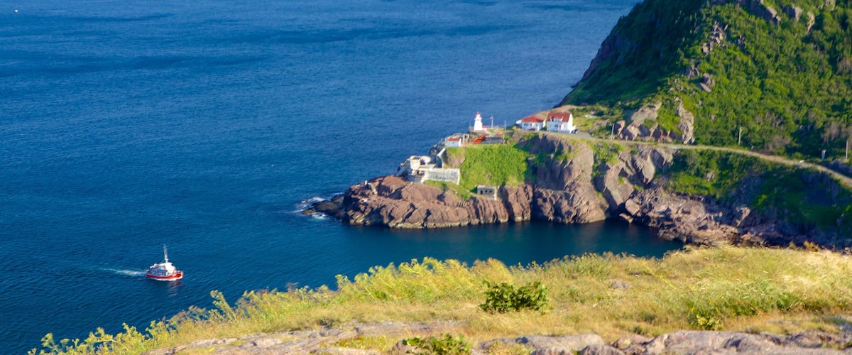 Cabot Tower featuring general coastal views and landscape views