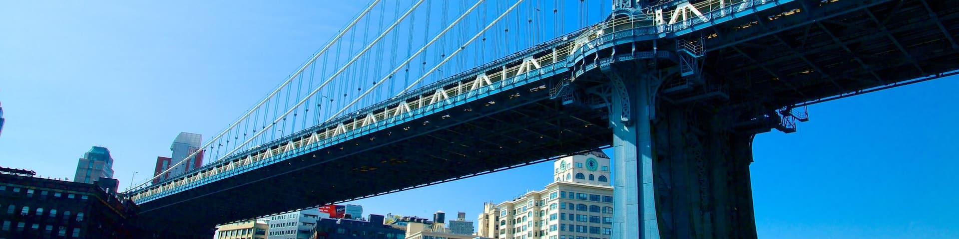 Manhattan Bridge showing a city and a bridge