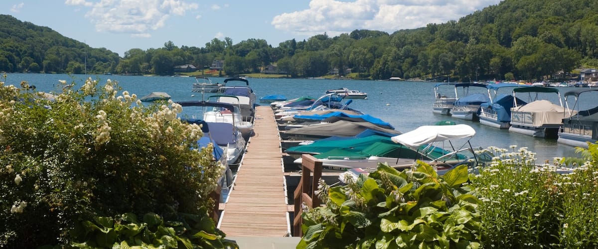 Danbury which includes a lake or waterhole and a marina