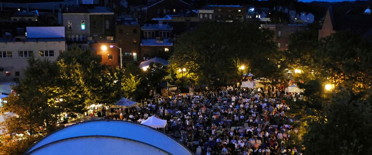 Danbury featuring performance art, night scenes and music