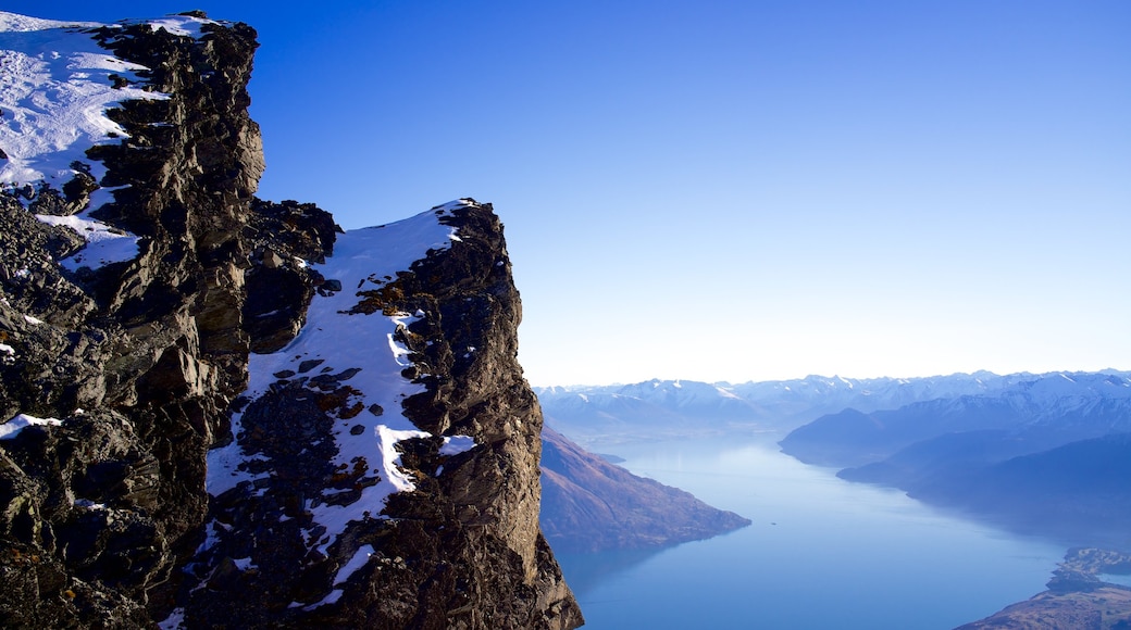 The Remarkables Ski Area showing mountains, a river or creek and landscape views