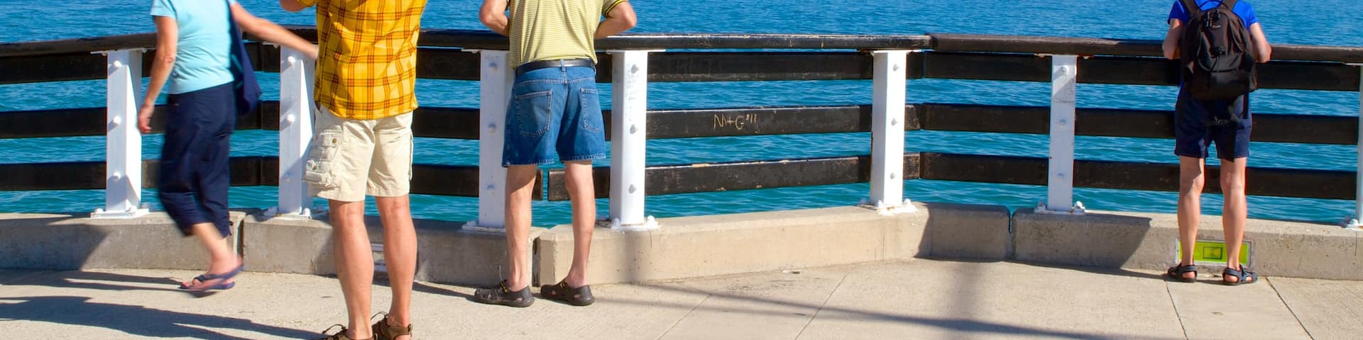 Hobie Beach which includes general coastal views as well as a small group of people
