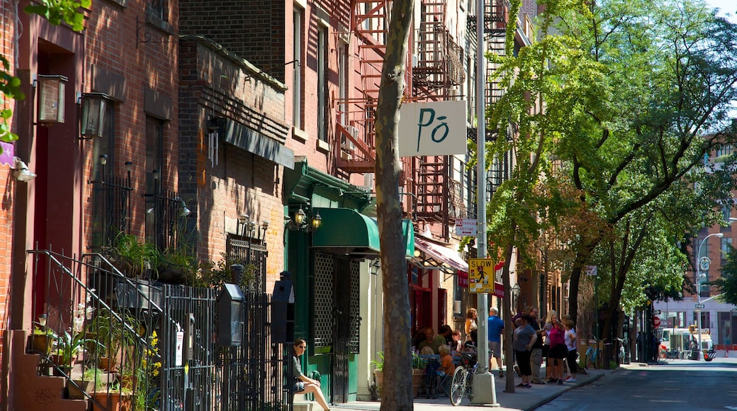 West Village featuring street scenes, signage and a city