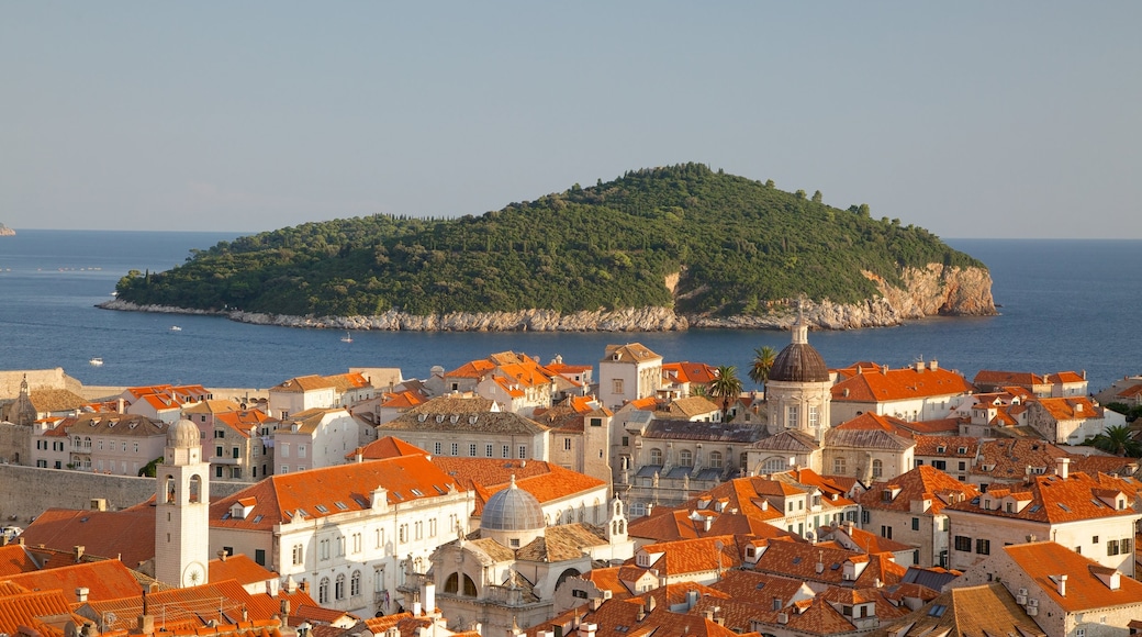 Lokrum Island showing a coastal town and island views