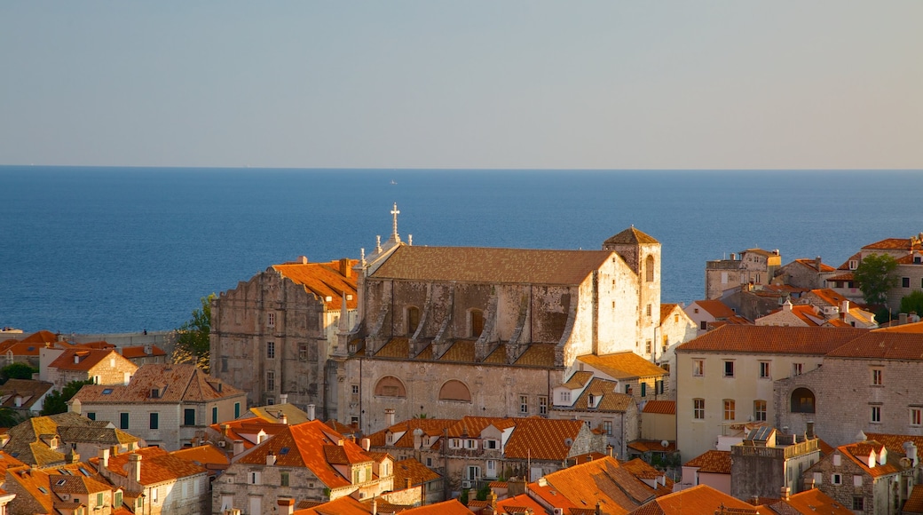 Church of St. Ignatius showing a coastal town