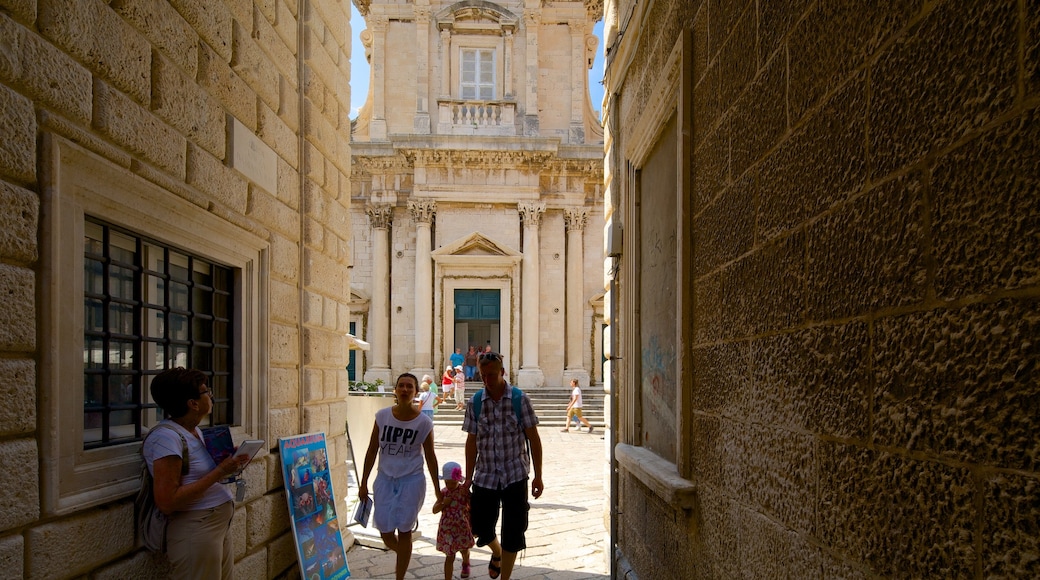 Dubrovnik Cathedral featuring street scenes and heritage architecture