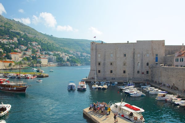 Aquarium et musée maritime de Dubrovnik montrant patrimoine historique et marina