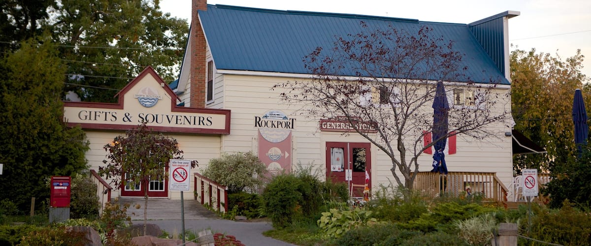 Rockport which includes signage