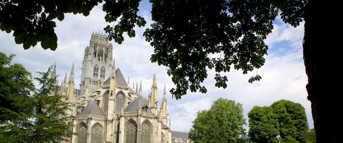 Iglesia de Saint-Ouen que incluye un castillo y una iglesia o catedral