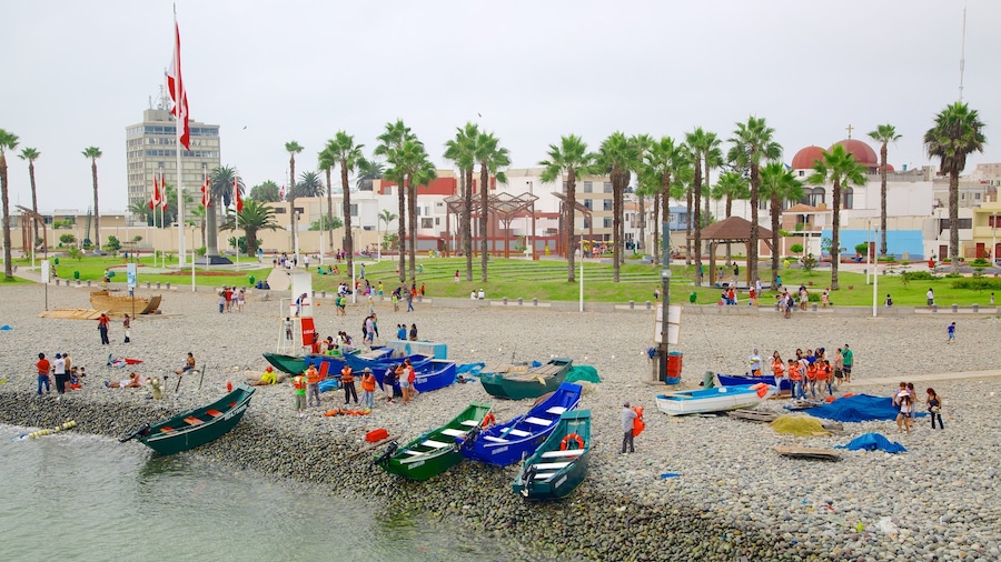 Punta Hermosa showing a pebble beach, boating and kayaking or canoeing
