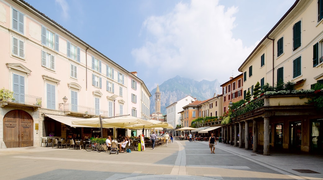 Lecco which includes heritage architecture, a small town or village and outdoor eating