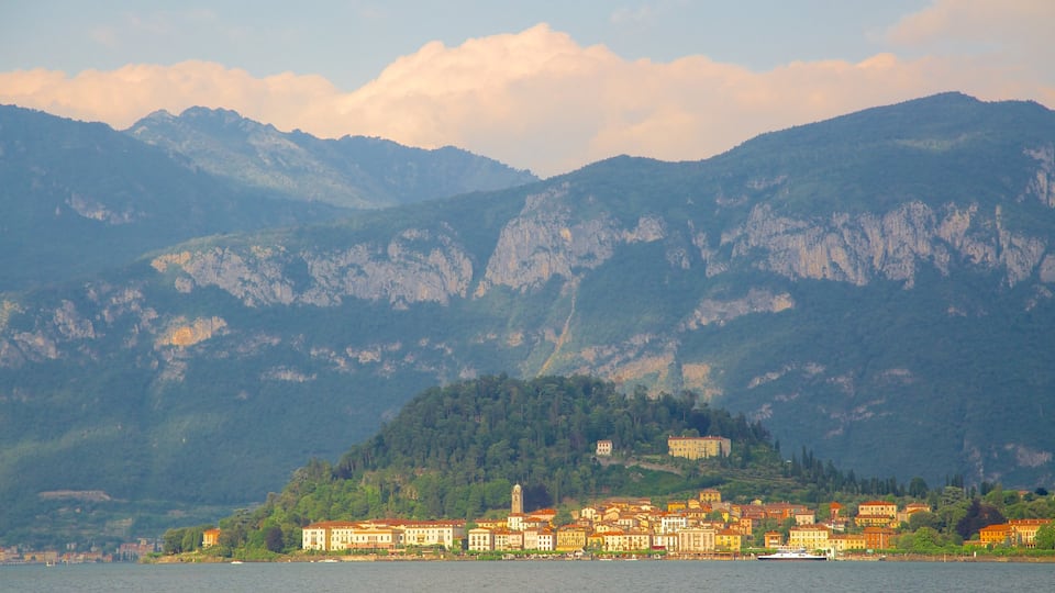 Bellagio which includes a coastal town and mountains