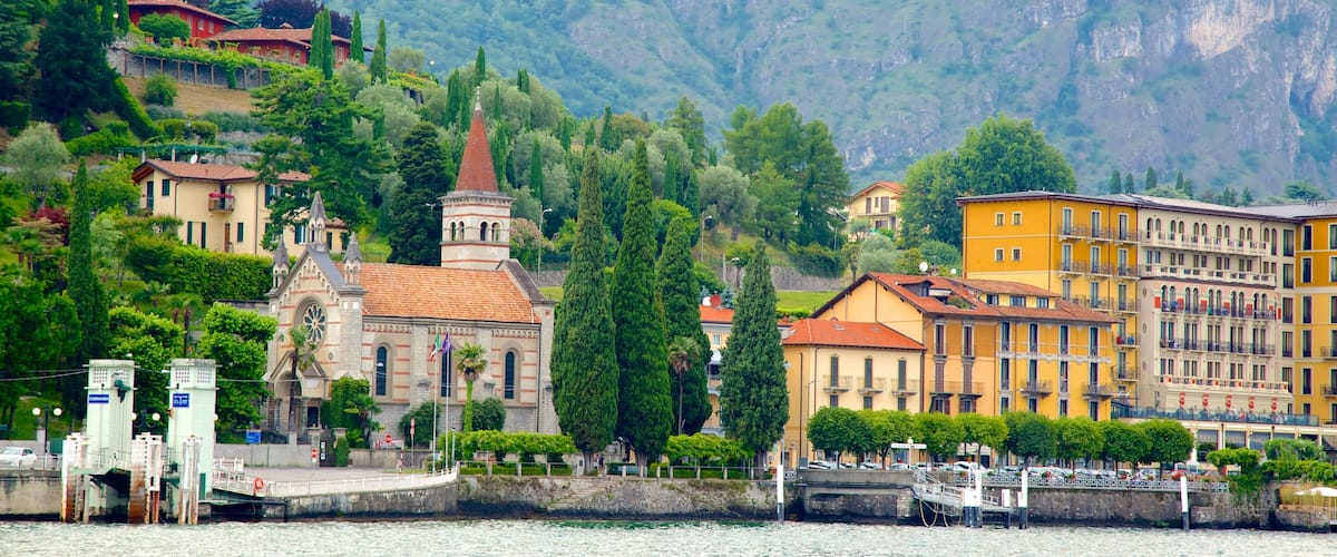 Cadenabbia showing a marina, general coastal views and a coastal town