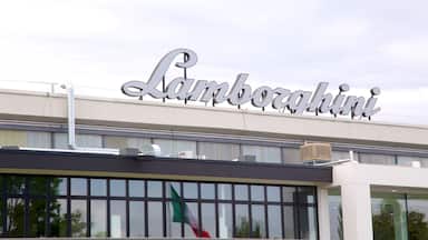 Lamborghini Museum showing signage