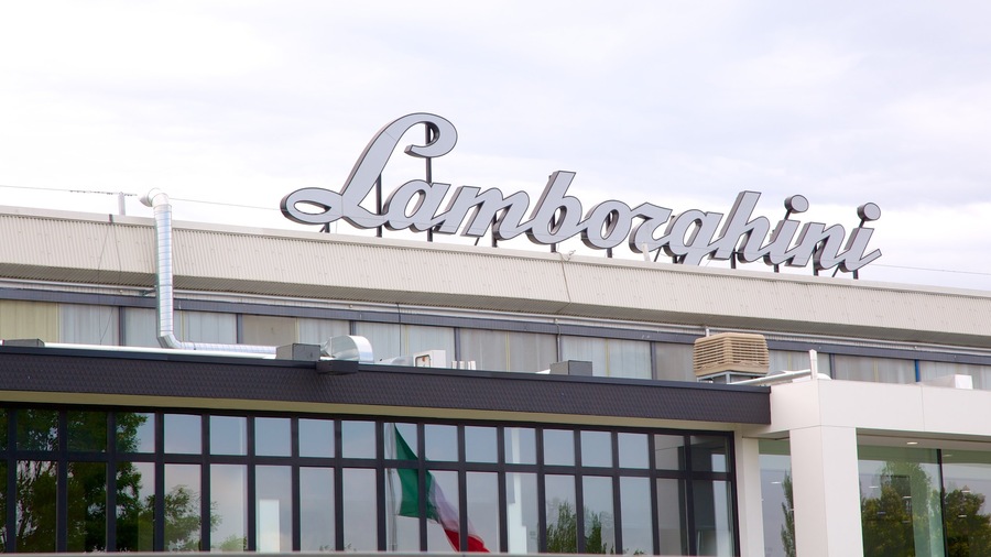 Lamborghini Museum som omfatter skiltning