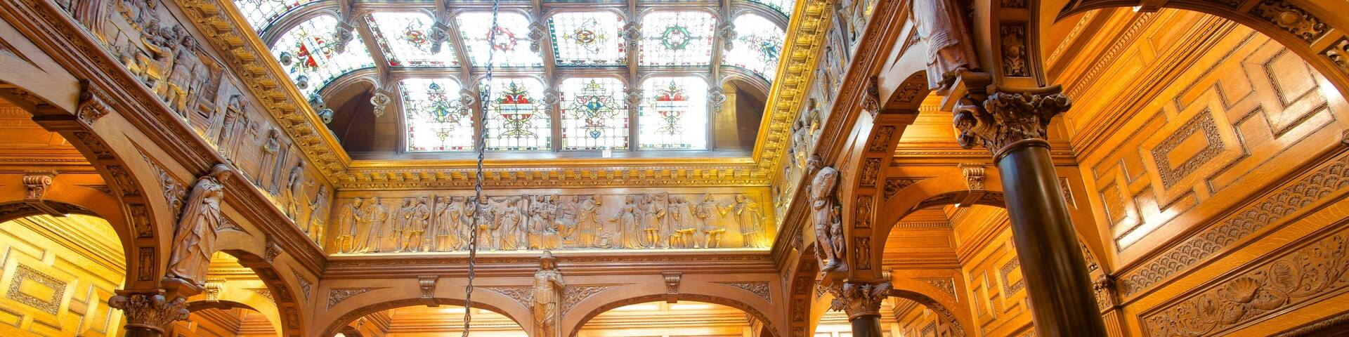 Two Temple Place which includes heritage elements and interior views