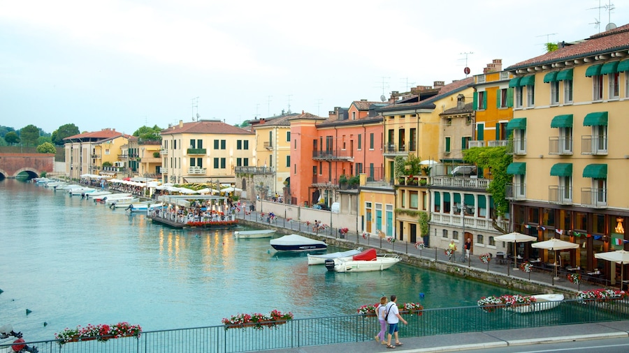 Peschiera del Garda featuring a city, a marina and a river or creek